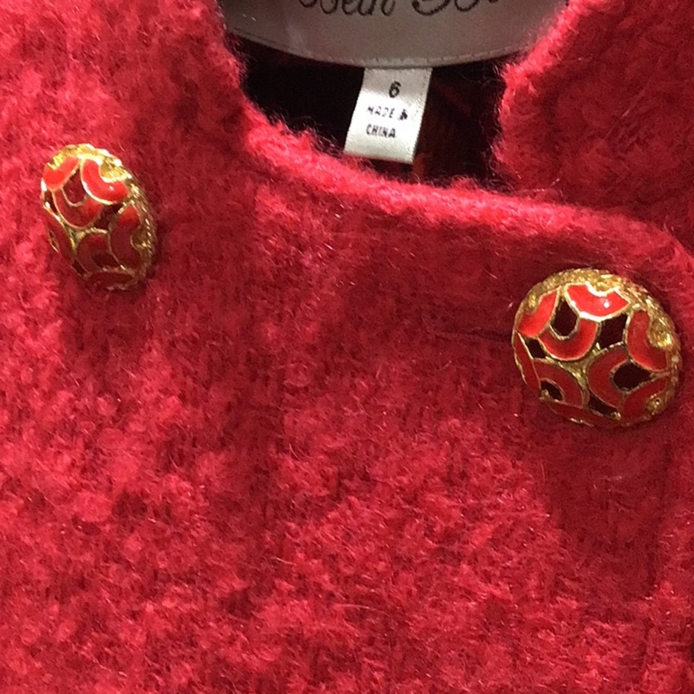 Beth Bowley Scarlet Textured Wool Mohair Silk Lined Peacoat Jacket $358 retail - Picture 11 of 11